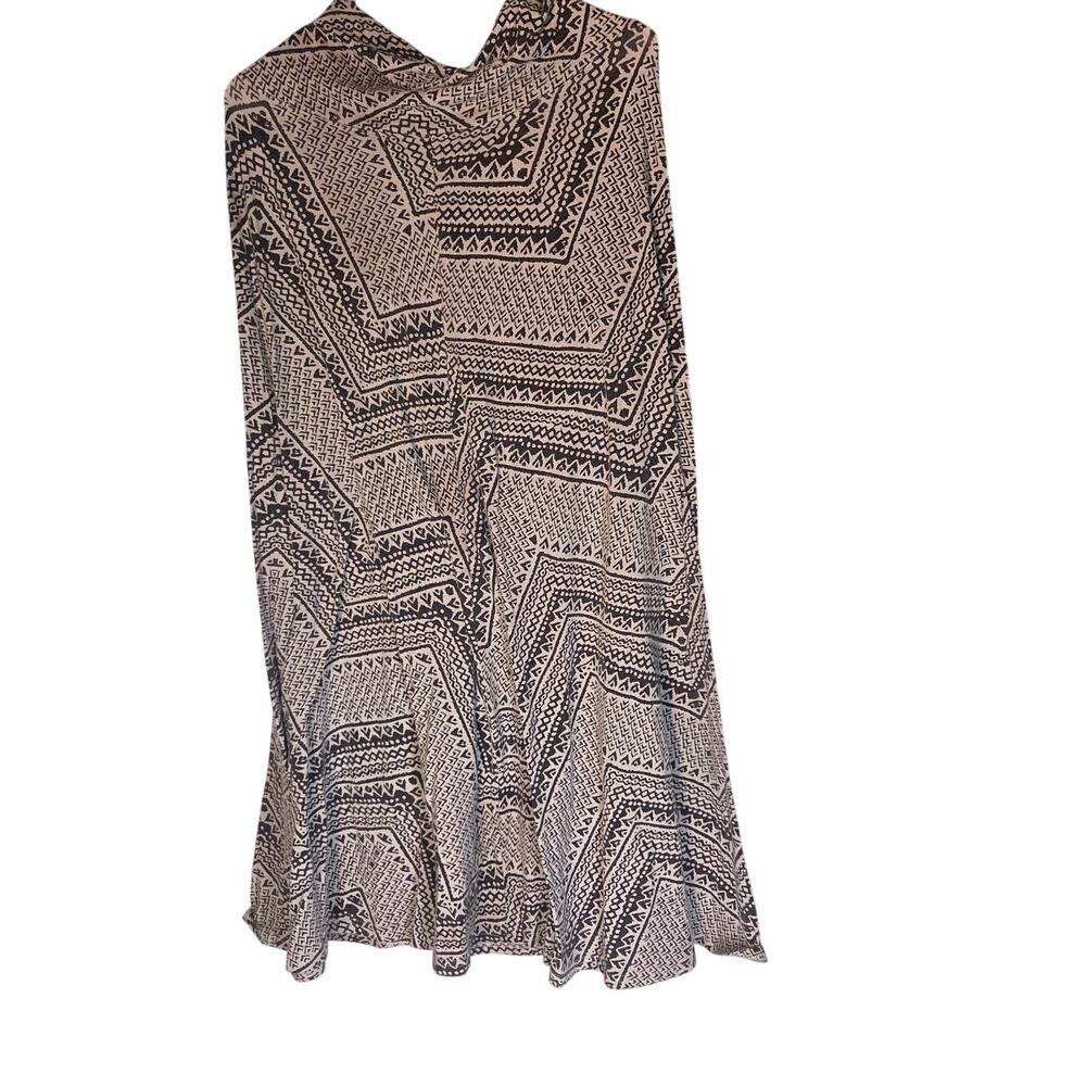 Thyme & Honey Geometric Aztec Chevron Maxi Skirt Black White Knit Large